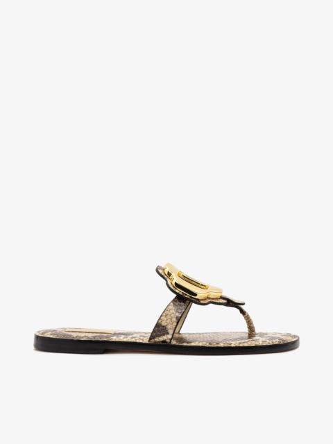 Larroudé Margherita Thong Sandal In Neutral Snake