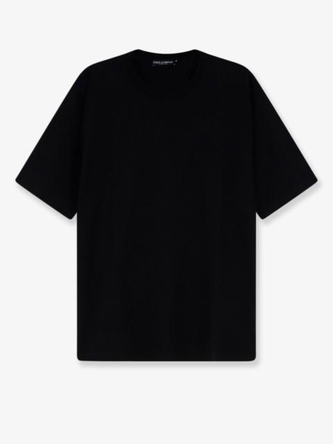 Dolce & Gabbana Dolce & Gabbana Cotton T-Shirt with Embossed DG Logo Black