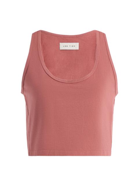 LES TIEN Kerry Cropped Cotton Tank Top pink