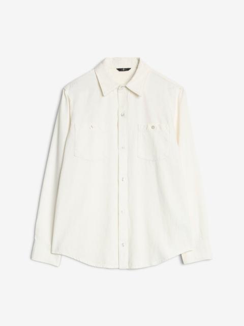 7 For All Mankind Denim Linen Overshirt in White