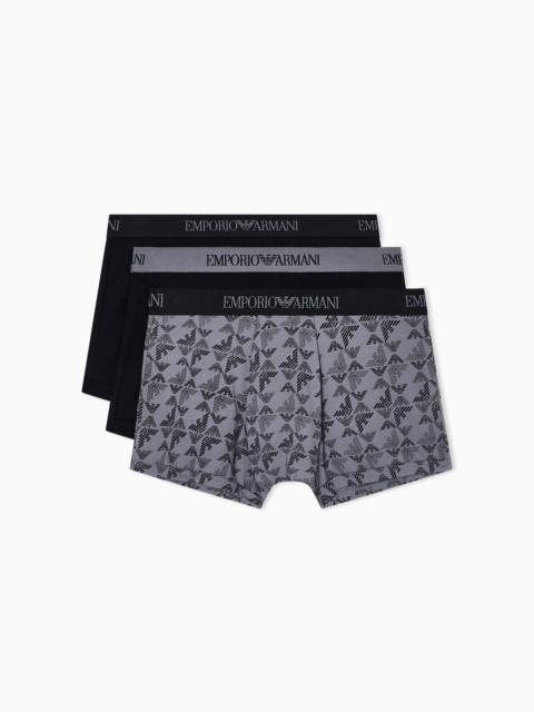 EMPORIO ARMANI THREE-PACK OF PURE COTTON JERSEY BOXER BRIEFS