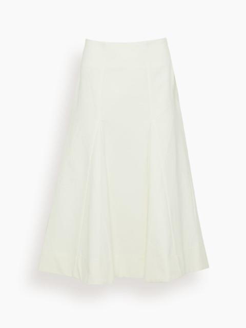 RÓHE Sculptural Cotton Skirt in Paper White