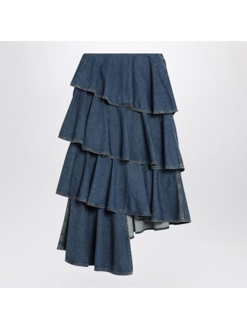 Alaia Asymmetrical Spiral Denim Skirt Women