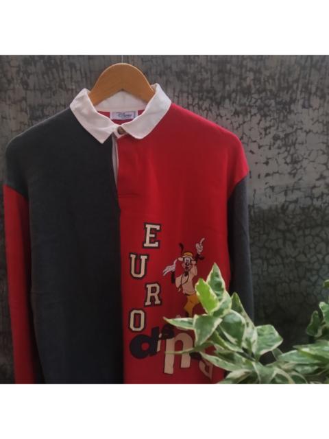 Other Designers Disney × Mickey Mouse × Vintage - 💥 Vintage 90s Disney Rugby Polo Shirt Goofy Goes to Europe