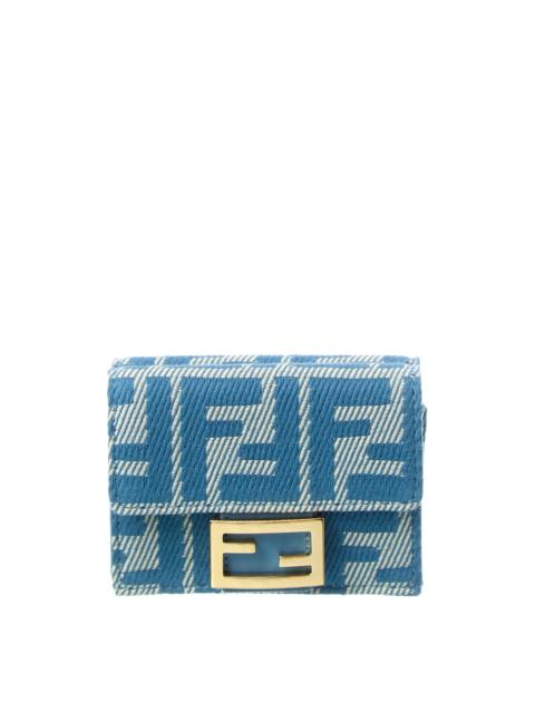 FENDI FENDI Baguette FF Micro Trifold Jacquard & Leather Wallet