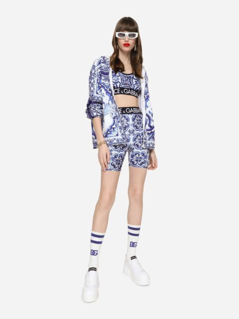 Dolce & Gabbana Majolica-print windbreaker with hood