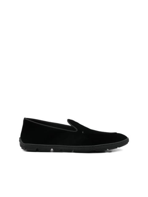 GIORGIO ARMANI velvet slip-on sneakers