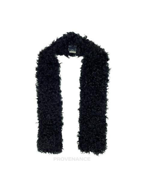 GUCCI Gucci Curly Sheepskin Scarf - Dark Chocolate Brown