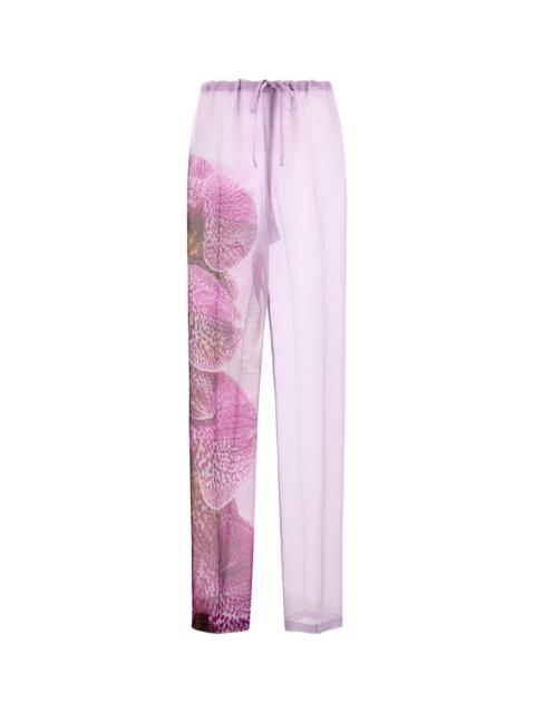 Dries Van Noten Lilac crepe Pachas pant