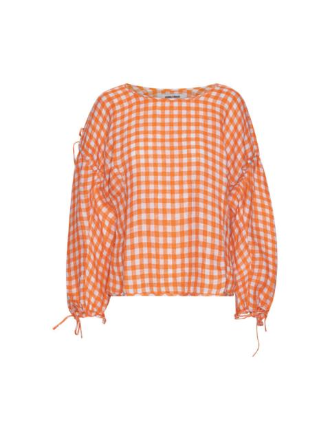 HENRIK VIBSKOV TAPAS BLOUSE - ORANGE BLUE CHECKS
