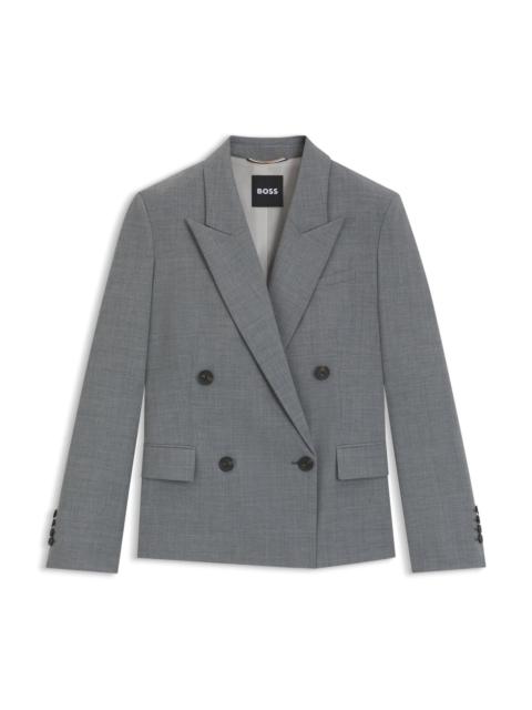BOSS DOUBLE-BREASTED COAT IN A MELANGE WOOL