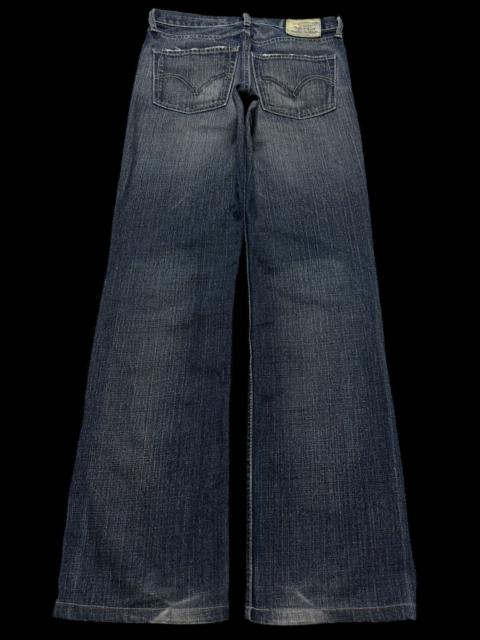 💥Flare💥Vintage 90s Levi’s Sand Washed Distressed Dark Jean
