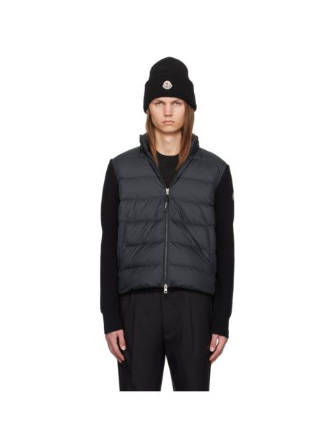 Moncler Black Padded Zip-Up Down Hoodie
