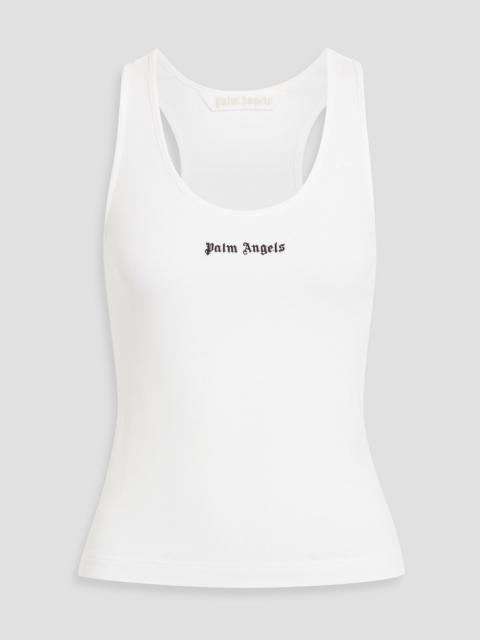 Palm Angels Embroidered cotton-blend jersey tank