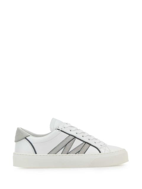 Moncler Moncler Women White Leather Monaco2 Sneakers