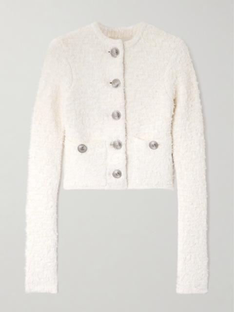 BALENCIAGA Cropped Metallic Cotton-blend Tweed Cardigan