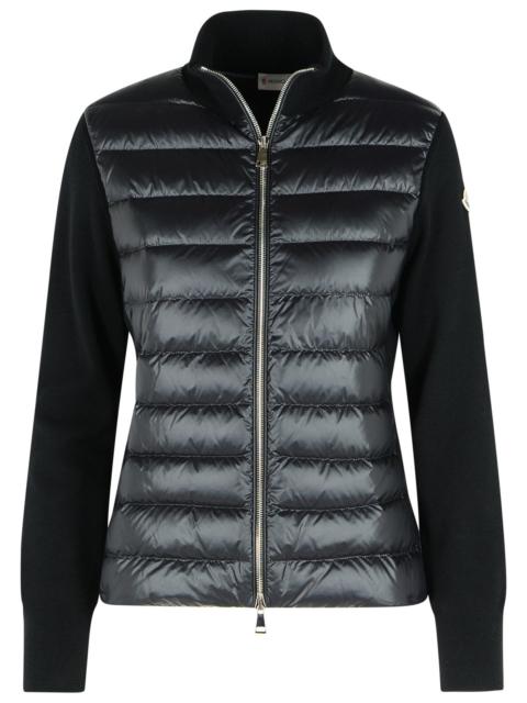 Moncler Moncler Padded Wool And Nylon Cardigan With Black Zip Women