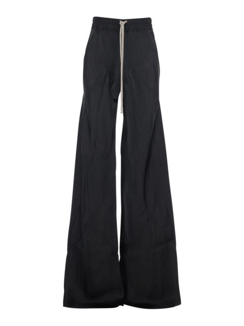 Rick Owens Rick Owens Women 'Bias' Black Trousers With Elastic Waist With Drawstring In Silk And Fabric Blend W