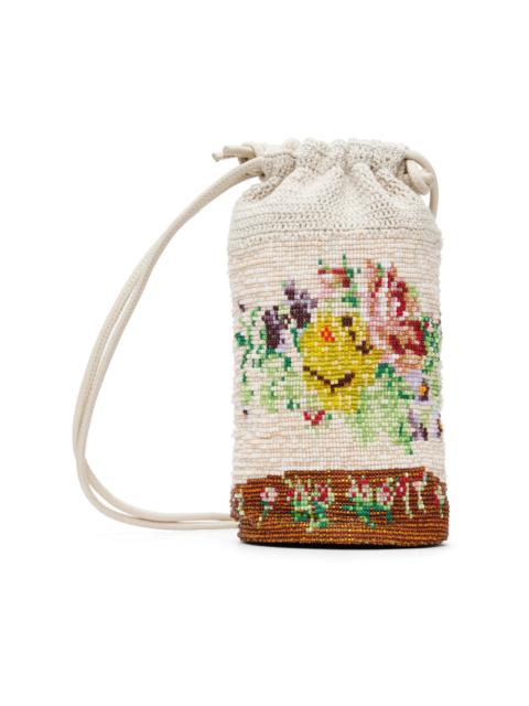 CORDERA Off-White Handmade Beaded Crochet Bag
