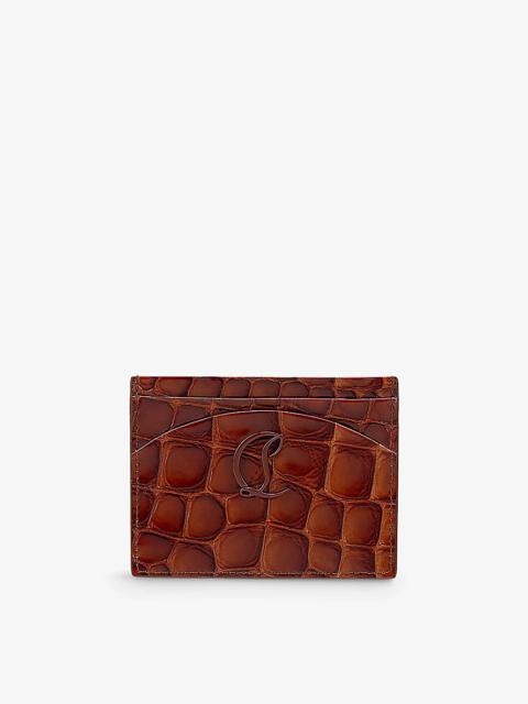 Loubi54 brand-embossed leather card holder