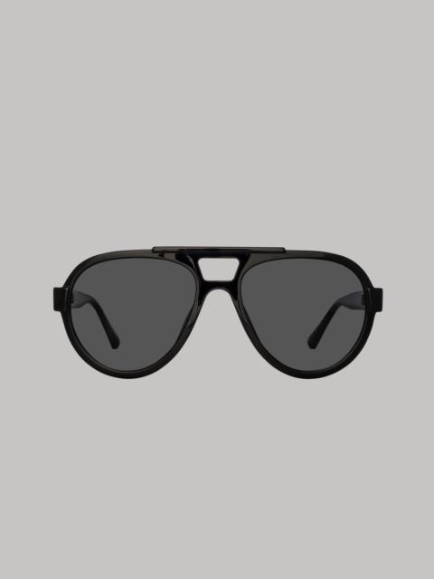 LINDA FARROW Jurgen Aviator Sunglasses in Black