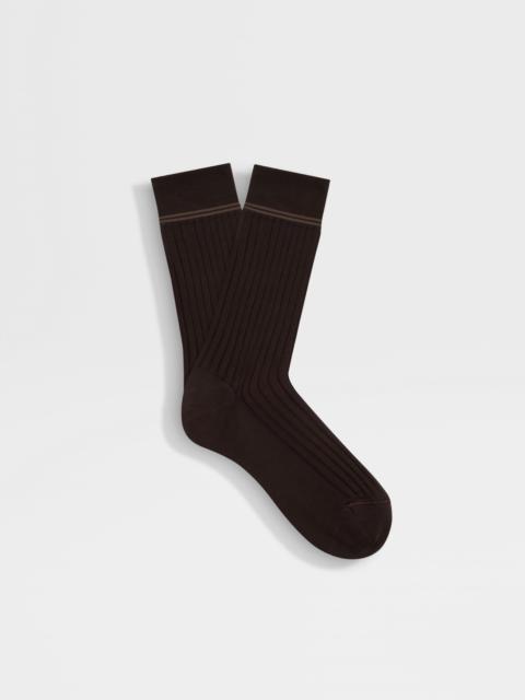 ZEGNA BROWN COTTON SOCKS