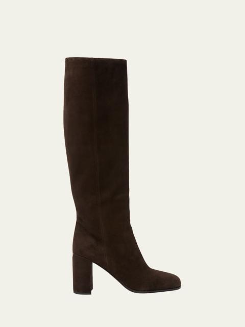 Prada Suede Knee-High Boots