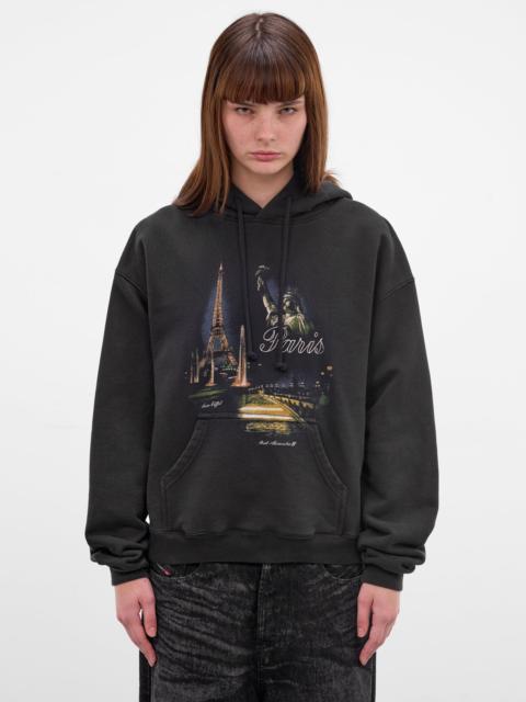 VETEMENTS Black Molleton Paris Graphic Hoodie