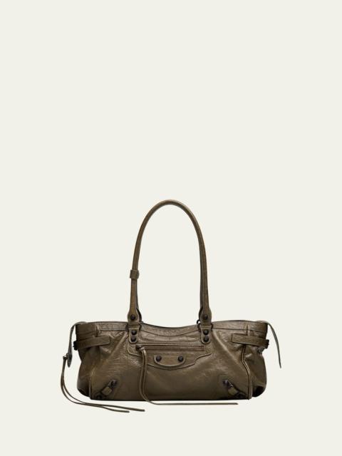 BALENCIAGA Le City East-West Shoulder Bag in Leather