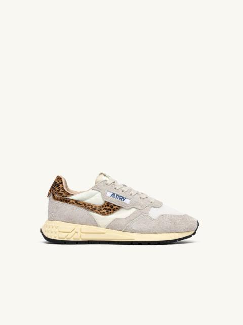 AUTRY REELWIND LOW SNEAKERS IN NYLON AND SUEDE COLOR WHITE AND LEOPARD