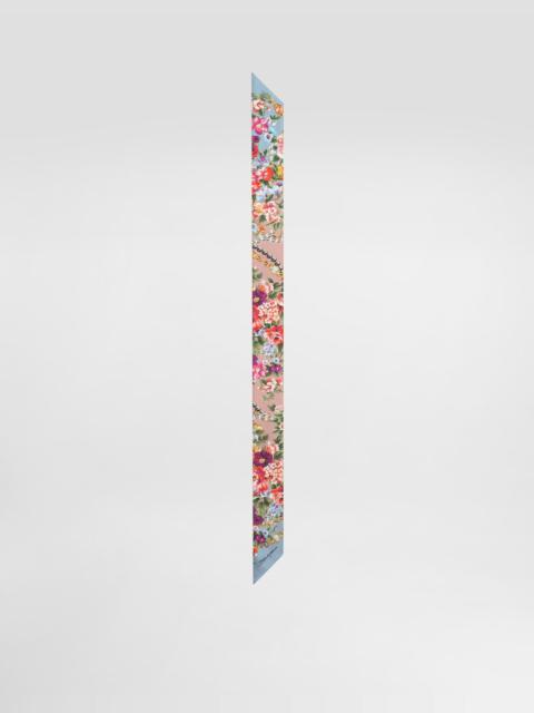 Dolce & Gabbana Small flower bouquets-print silk twill bandeau 6x100