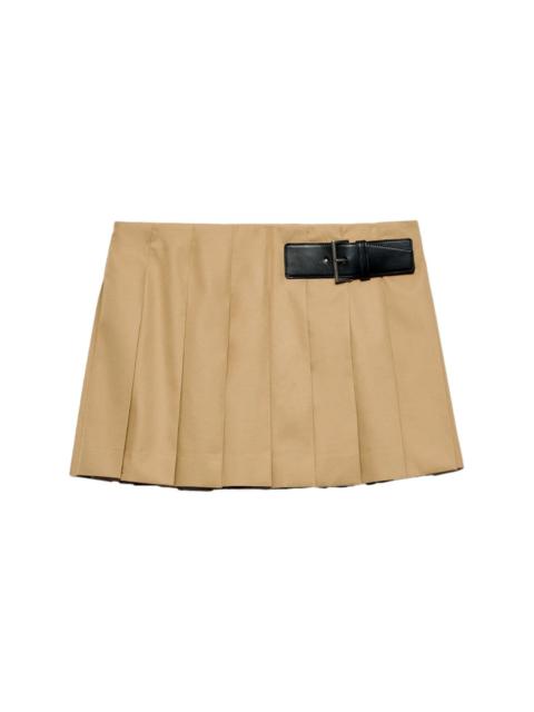 buckled pleated miniskirt