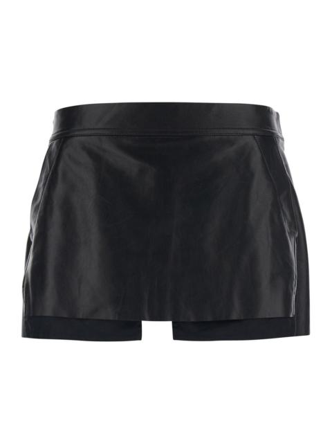 Rick Owens Rick Owens Women 'Fog' Black Miniskirt With Cut-Out On The Front And Rear Zip Closure In Leather Wom