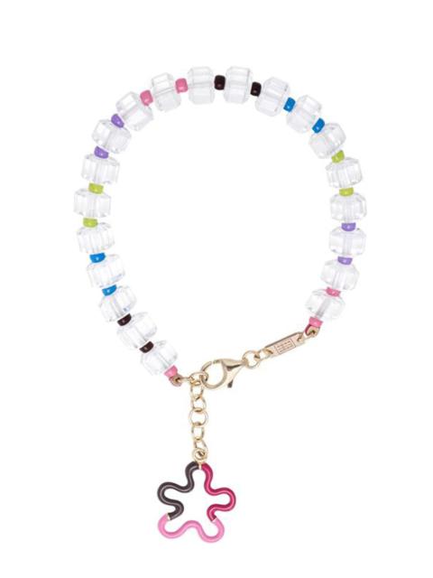 BEA BONGIASCA Pink and Black B Beaded Floral Bracelet