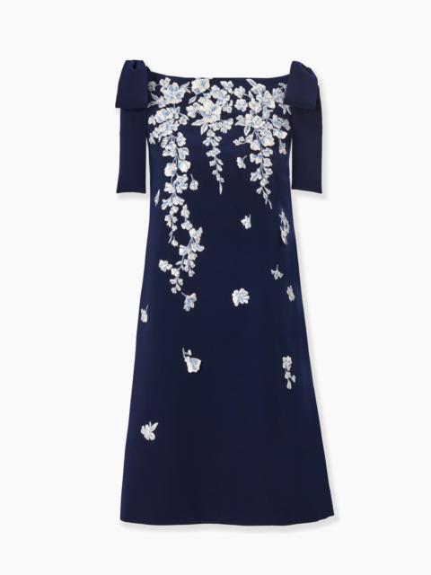 CAROLINA HERRERA Floral-Embroidered Shift Dress With Bows