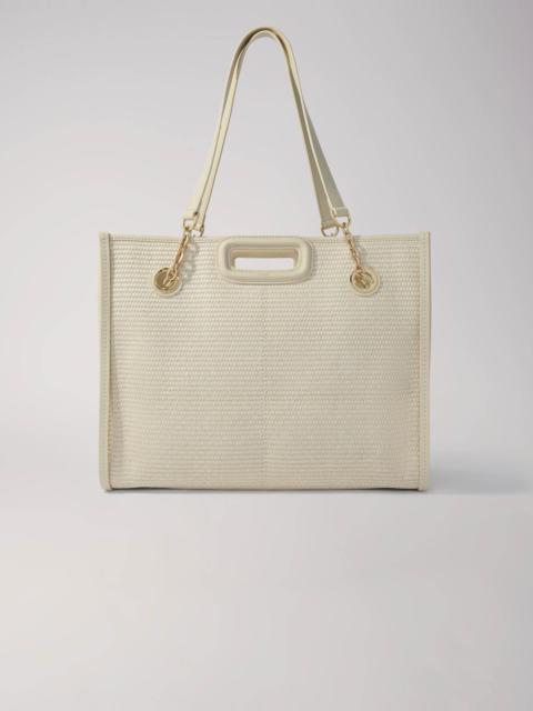 maje Raffia-effect textile tote bag