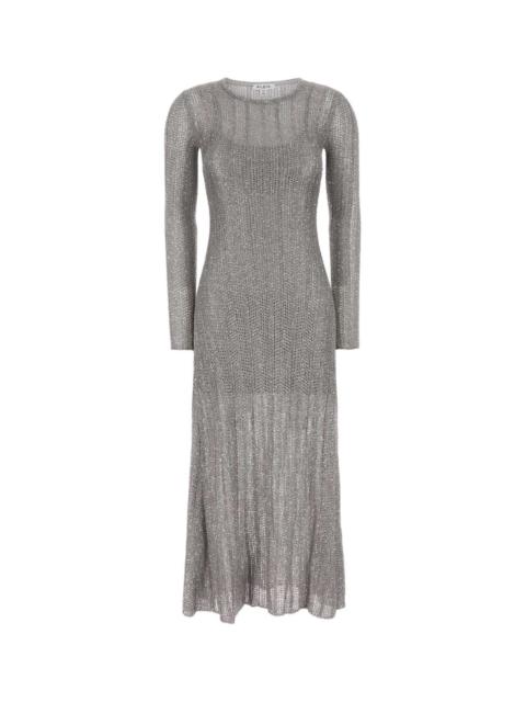 Alaïa Alaia Women Silver Crochet Dress