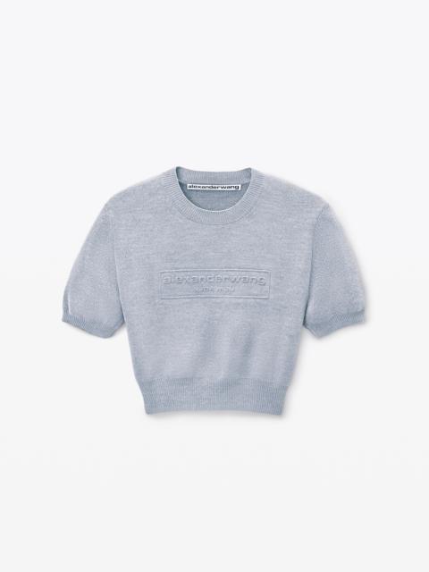 Alexander Wang Grey Cotton-Blend Chenille Logo Pullover