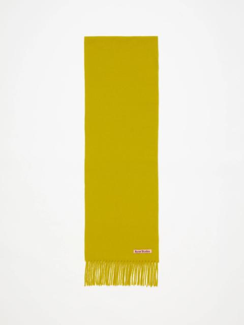 Acne Studios Fringe wool scarf - skinny - Acid yellow