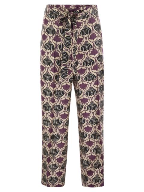 'S Max Mara S Maxmara Women Timec - Printed Silk Fluid Trousers