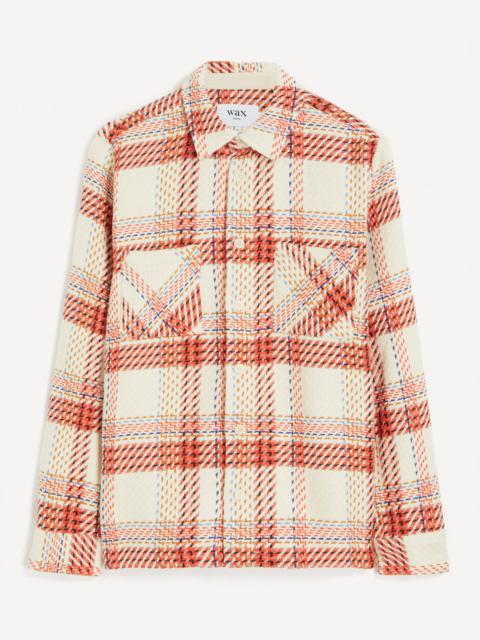 Wax London Whiting Ecru-Red Check Overshirt
