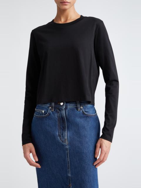 Loulou de Saison LOULOU DE SAISON Masal Long Sleeve Cotton T-Shirt in Black at Nordstrom
