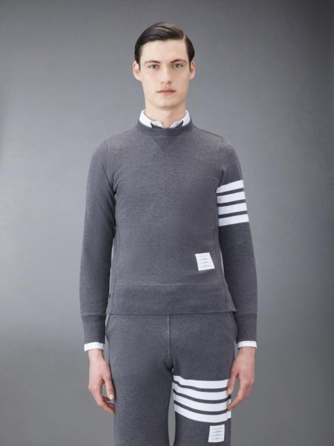 Thom Browne Dark Grey Loopback Jersey Knit 4-bar Crew Neck Sweatshirt
