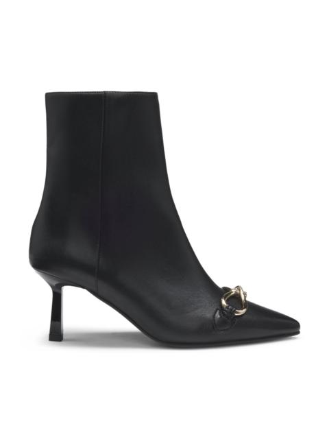 HUGO HARDWARE-TRIM ANKLE BOOTS IN FAUX LEATHER