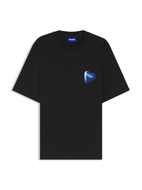 HUGO HEART-LOGO T-SHIRT IN COTTON JERSEY