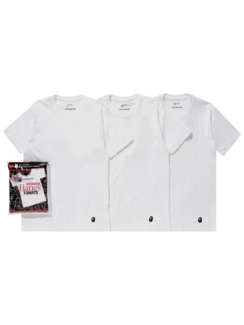 A BATHING APE® BAPE x Hanes3P T-Shirts 'White'