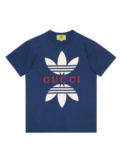 GUCCI Gucci x adidas Cotton Jersey T-Shirt 'Cobalt Blue' 548334-XJEMJ-4622