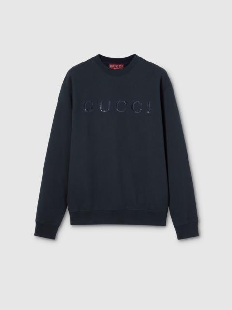 GUCCI Cotton jersey sweatshirt with embroidery