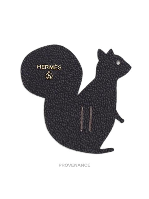 Hermès Hermes Petit h Squirrel Ribbon Charm - Brown Leather