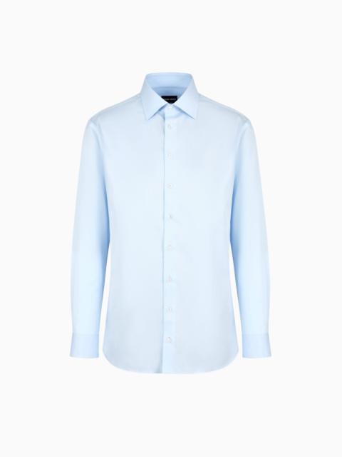 GIORGIO ARMANI Regular-fit shirt in striped cotton